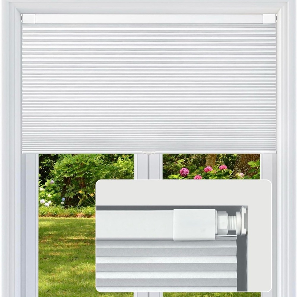 White Cordless Window Blinds